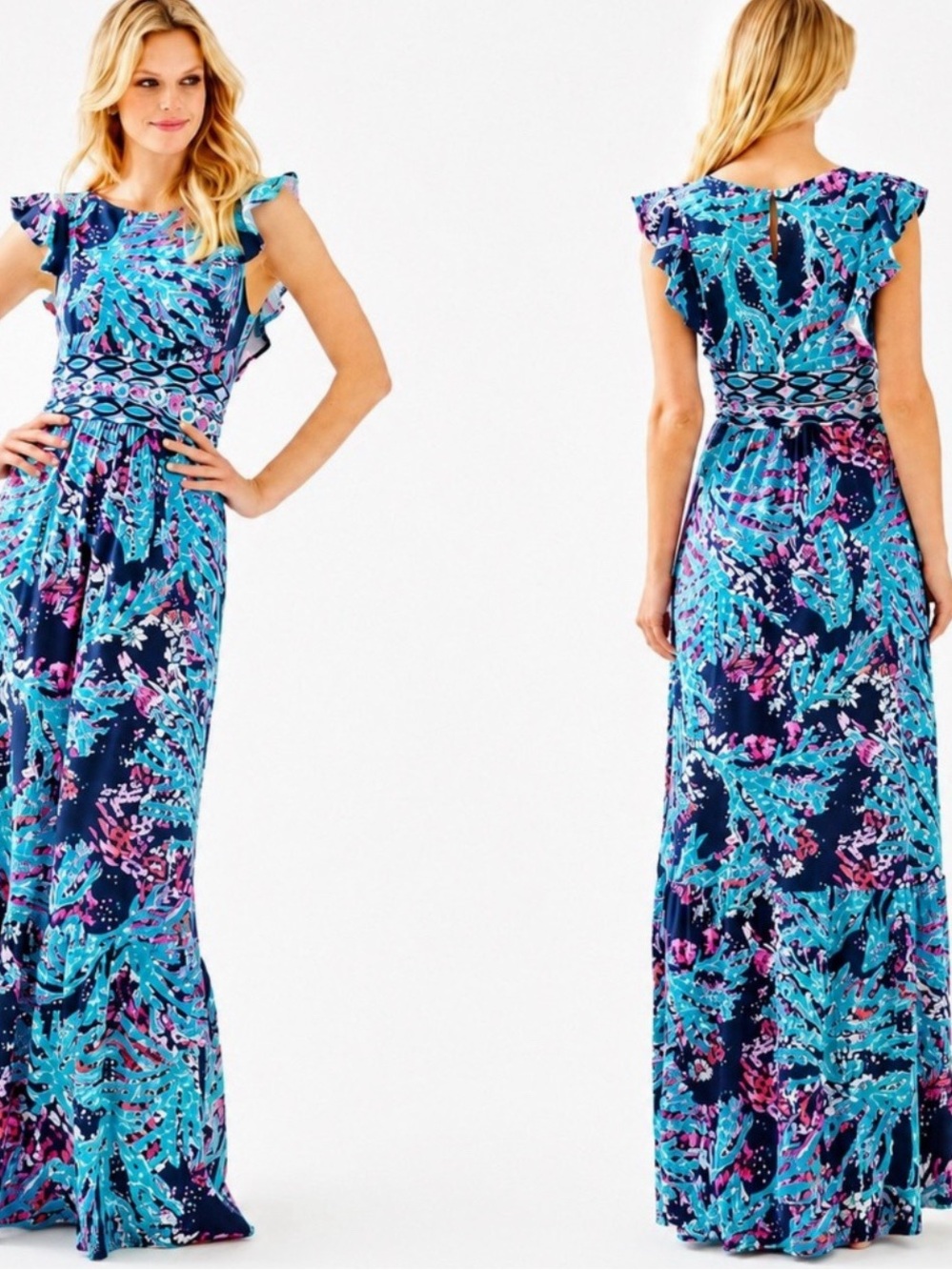 NEW Lilly Pulitzer Mylea Maxi Dress in High Tide Navy
Coral Club Engineered Maxi